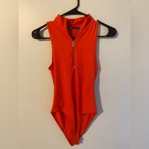 Zara quarter zip body suit size small